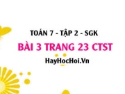 Bài 3 trang 23 Toán 7 Tập 2 Chân trời sáng tạo